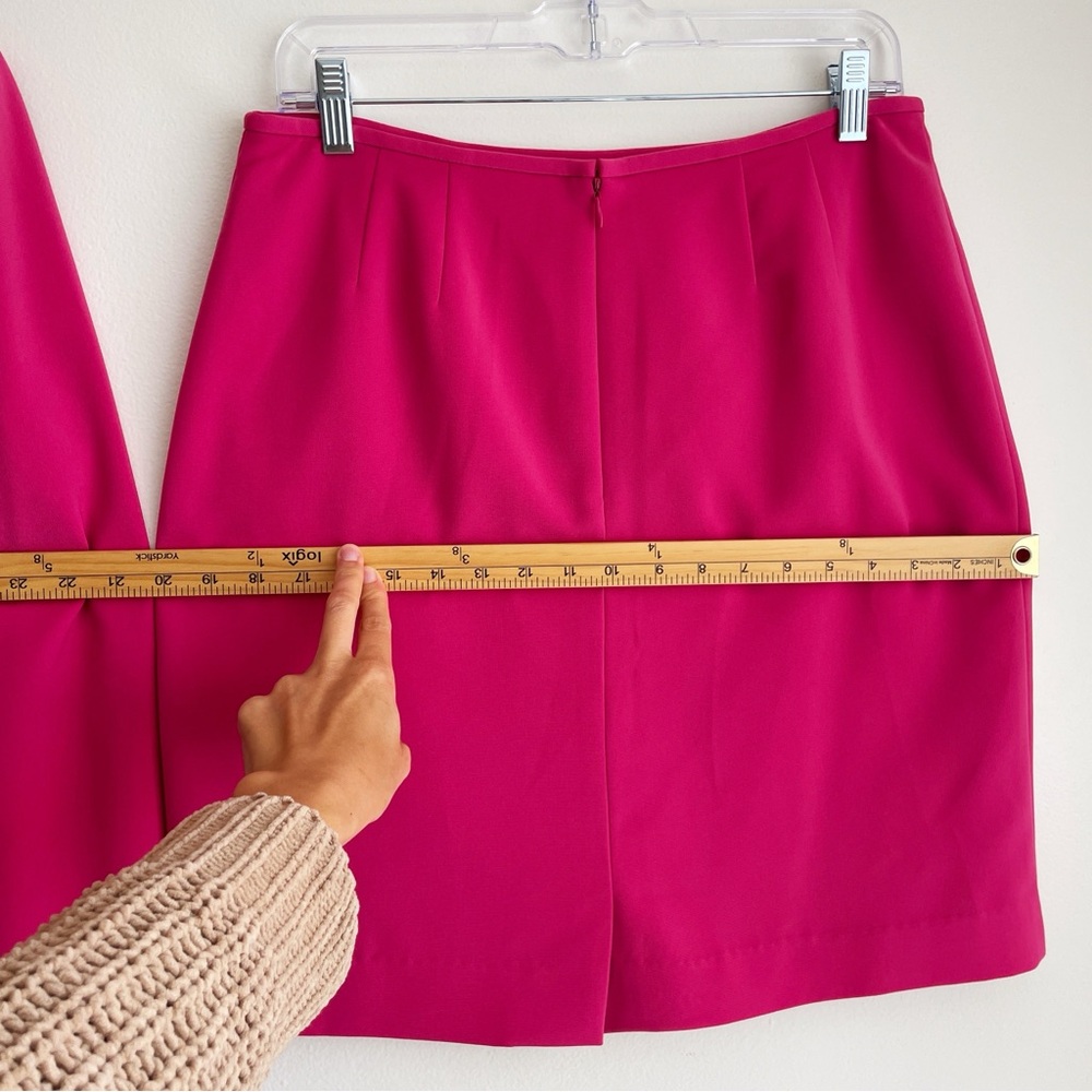 Le Suit Barbie pink skirt suit set blazer pencil bright retro corporate feminine - Picture 7 of 11